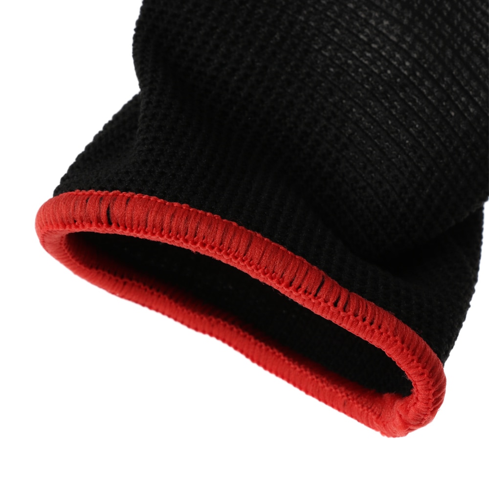 Luvas pretas antiestáticas para trabalho, luvas de segurança antiderrapantes revestidas de poliuretano e nylon pu com 1 par