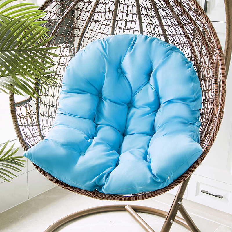 Cadeira de balanço reclinável almofada hammock pendurado cesta jardim poltrona travesseiro pátio pátio praia (sem balanço): Azul / Removable