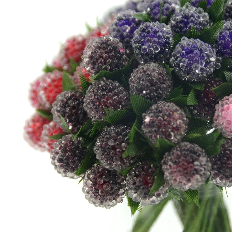 12 sztuk sztuczny owoc czerwone szkło jagody kwiat pręcik ślub symulacja granatu robić domu ślub dekoracja na choinkę