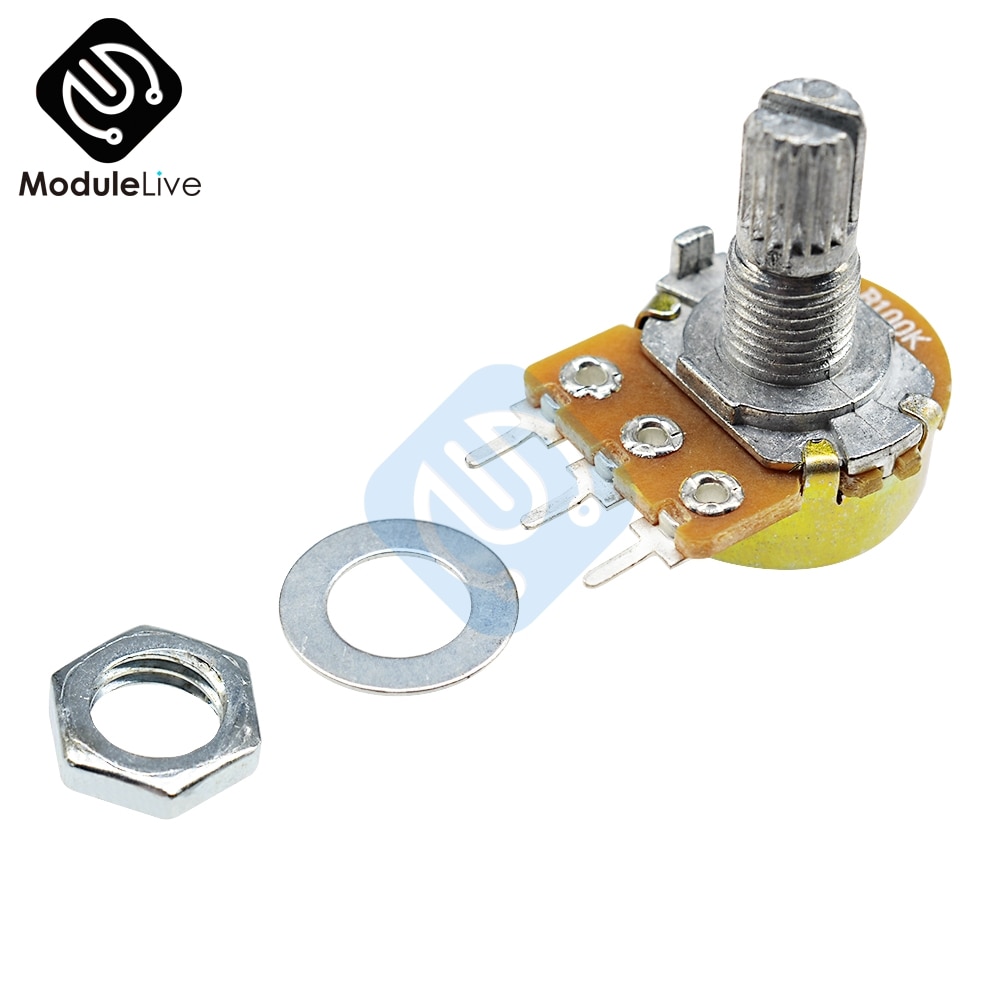 B1K B2K B10K B20K B50K B250K B1M 20mm 6 Pins Single-Stereo-Potentiometer Weerstand Poti Potentiometer Mit welle Split voor WH148