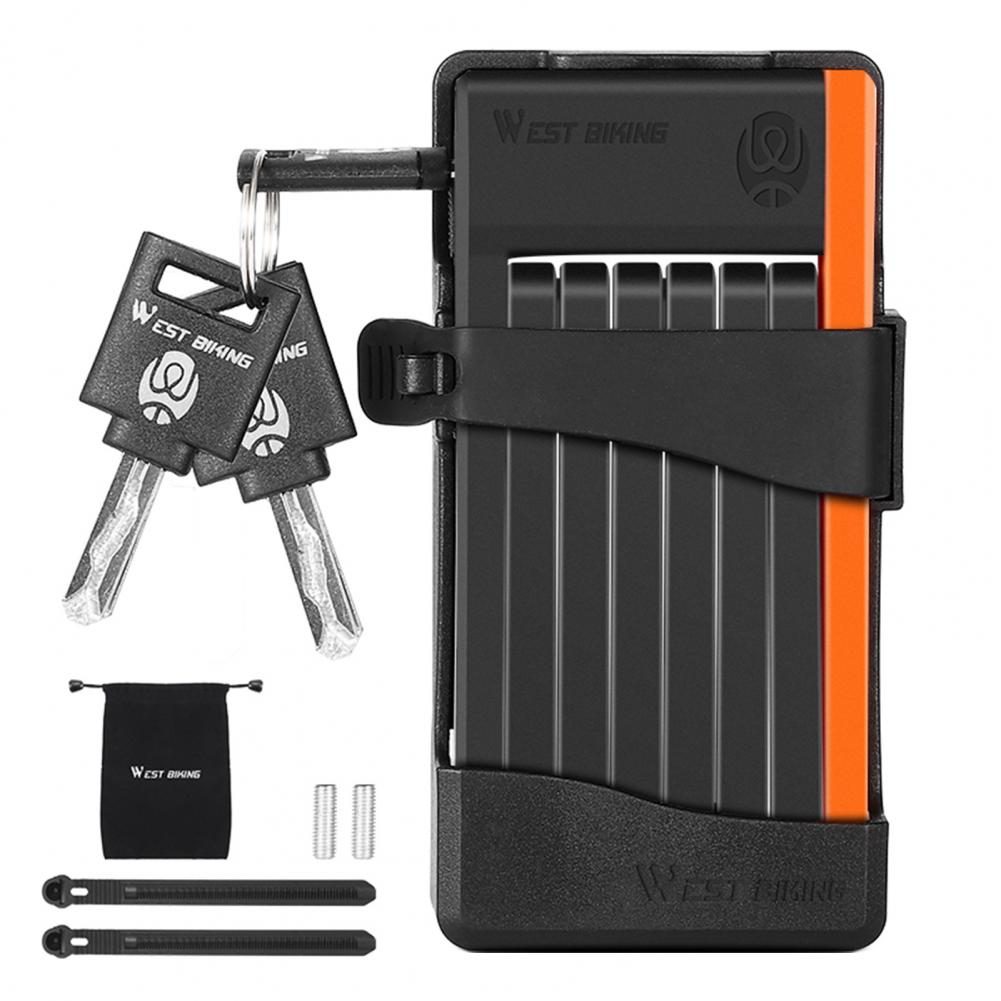 Folding Lock PP Outer Bicycle Lock Foldable Anti Rust Sturdy High Strength Folding Chain Lock