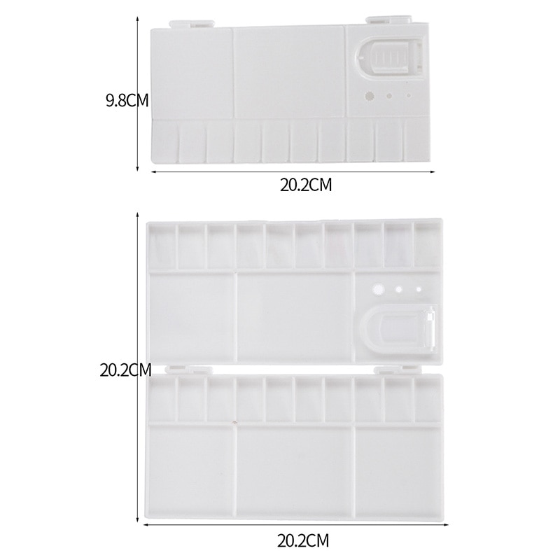 25 Grids Large White Plastic Palette Folding Drawing Tools Paint Mixing Palette With Watercolor Paint Palette Art Supplies