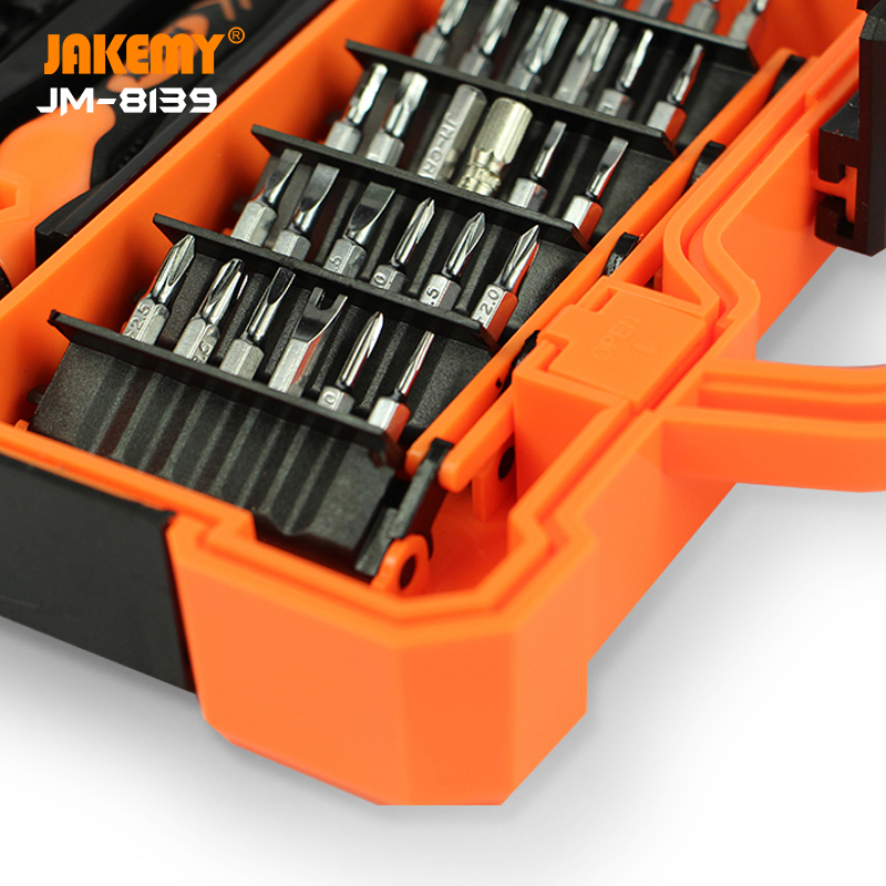 Jakemy JM-8139 Originele Multi-Functionnal Precisie Schroevendraaier Tool Set CR-V Bits Huishoudelijke Hand Voor Telefoon Tv Tablet Reparatie