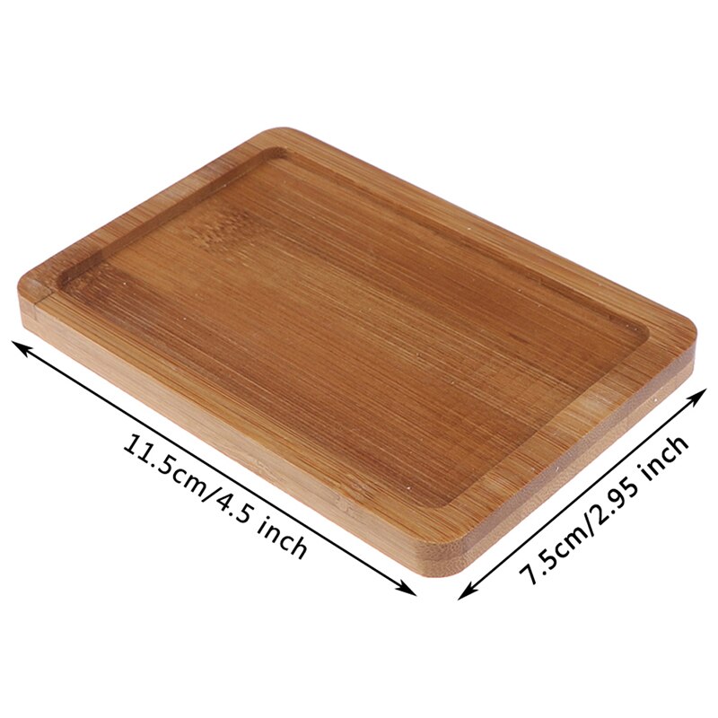 Bandejas de bambú cuadrado redondo, Base de cuencos, platos para macetas de suculentas, decoración de jardín, manualidades de decoración del hogar: Square 2