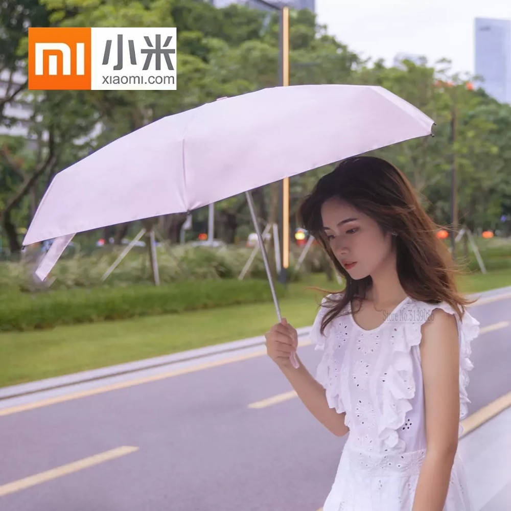 Xiaomi mijia konggu soligt paraply icke-automatisk femvikt belysning paraply män kvinnor anti-uv bärbart strandparasoll