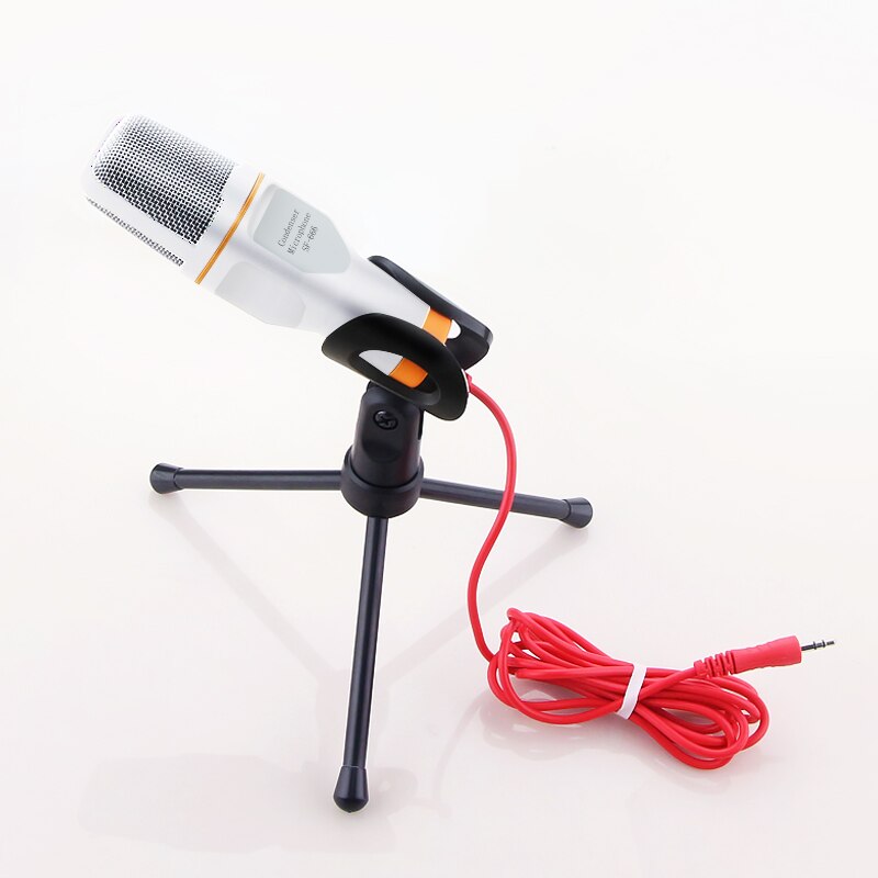 3.5mm Plug Condenser Microphone Home Stereo MIC With Desktop Tripod Anchor Live Microfone Singing Recording Mic for Podcast