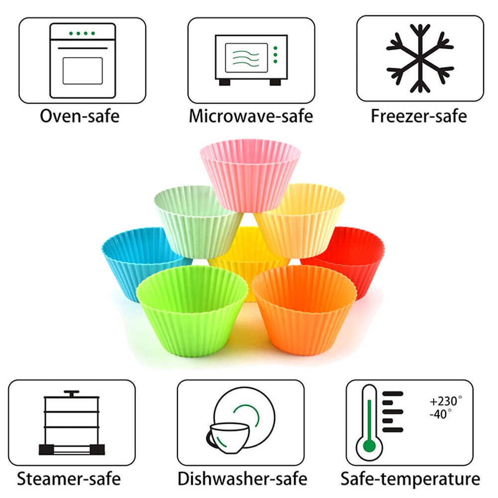Home Pastel Silicone Baking Cups - Pack of 6 - Reusable Cupcake and Muffin Liners Silicone Cupcake Baking Cups