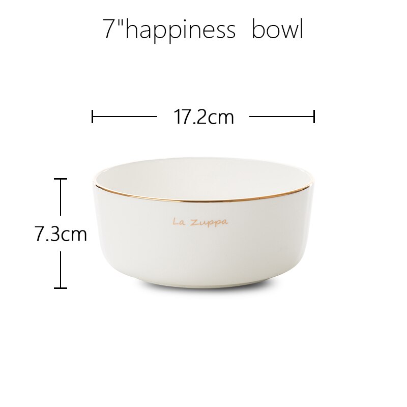 Nordic Ceramic Dinner Plates Beef Flat Plate Tableware Round Solid Color Dessert Dish Simple and Salad Cutter Dishes: 7 bowl