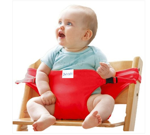 Bærbart babysædebetræk til dinglende rejseindkøb. sikkerhedssele justerbar babyaktivitetsindkøbskurvbetræk: Rød
