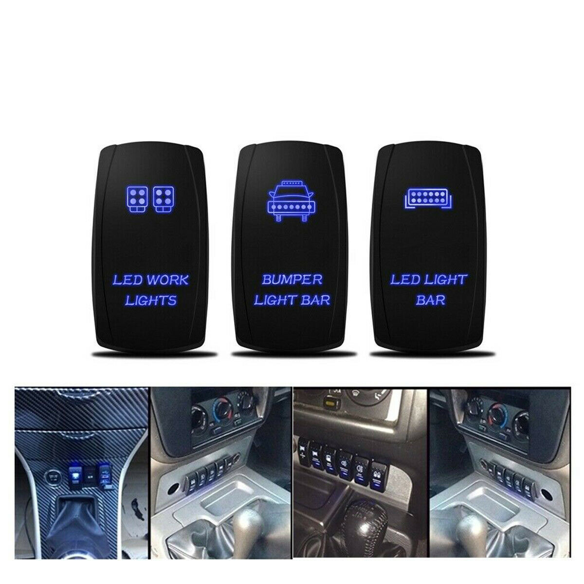 1PC 12V 20A Marine Switch Car Boat Rocker Switch Truck SPST Switch Carling Waterproof 5Pin ON-OFF Switch With Dual LED Light Bar