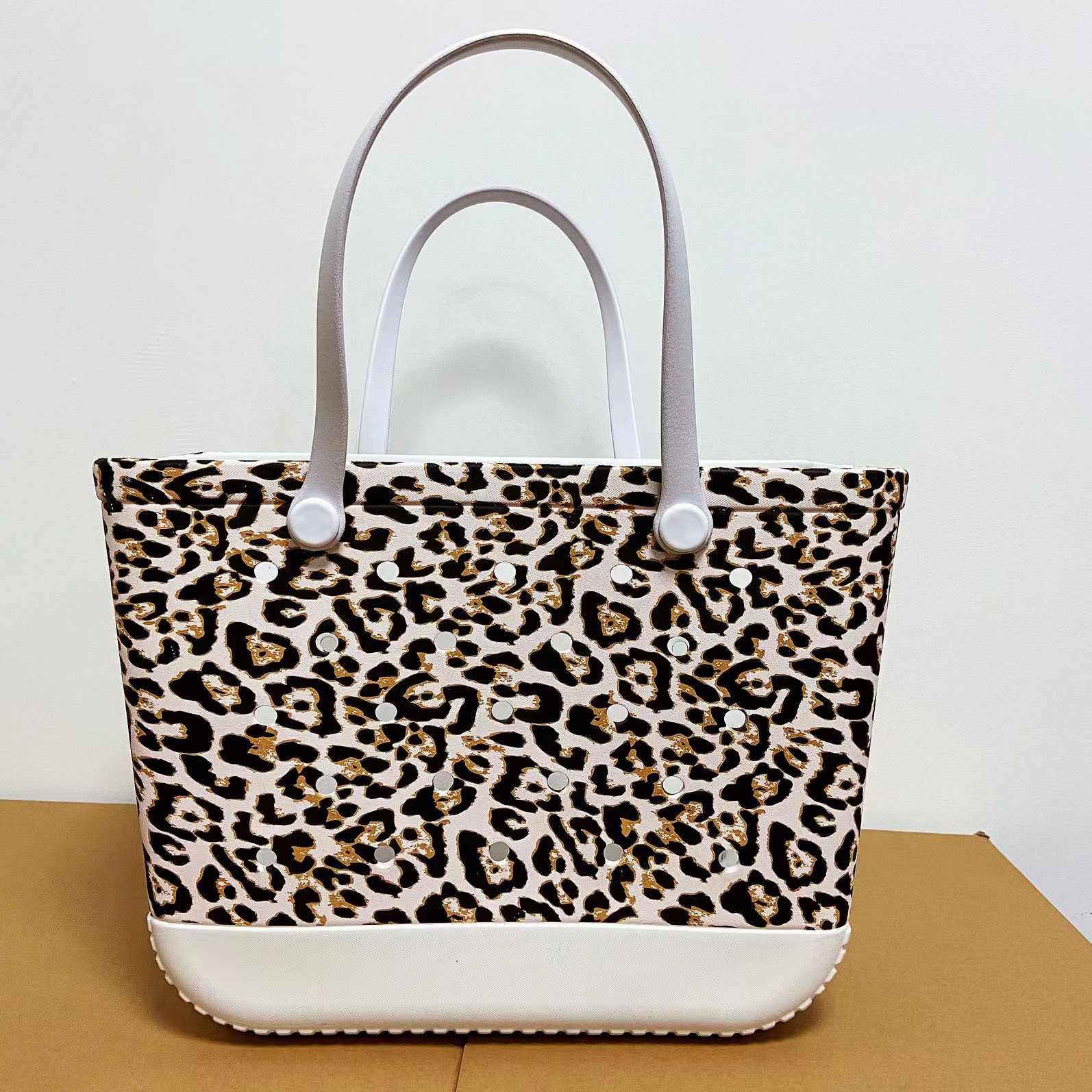 Cesta para exteriores, bolsa para mascotas, bolsa grande con agujero de EVA, bolsa de almacenamiento para playa, bolso de hombro con filtro de agua hueco impreso de gran capacidad