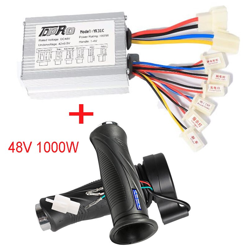 TDPRO 24V/36V/48V 350/500/800/1000W Motor Brush Controller Speed Throttle Twist Grip For Electric Bicycle Scooter ATV Buggy Bike: 48V 1000W