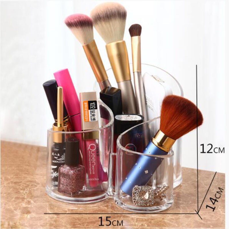 Caja de almacenamiento de brochas de maquillaje, organizador de cosméticos, soporte de exhibición de lápiz labial, caja de almacenamiento transparente, acabado de escritorio para baño y hogar