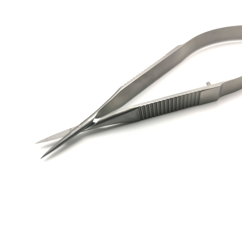 HYTOOS Stainless Steel Scissors Squeeze Straight Cuticle Scissor Dead Skin Cutter Open Eye Microscissors Manicure Tools 12cm