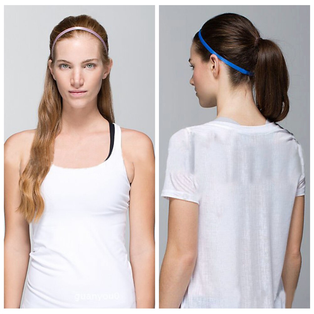 1 pz fasce per le donne calcio Yoga fasce per capelli puri antiscivolo gomma elastica sottile sport fascia uomo accessori per capelli copricapo