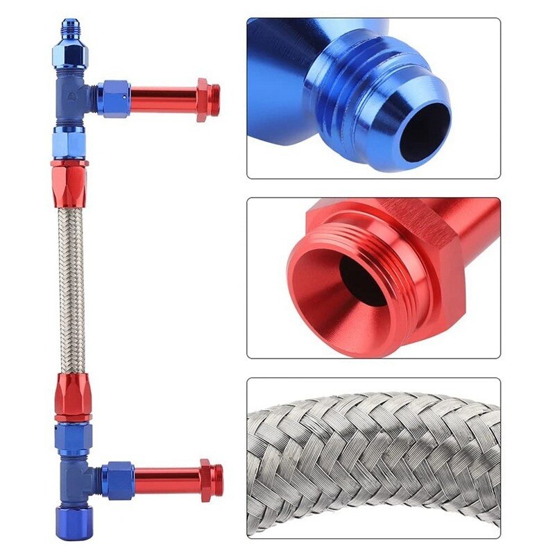 4150 Braided Dual Feed Fuel Line Kit Stainless steel braided hose oil package 7/8"-20 Fuel pipe Car Modification accessories
