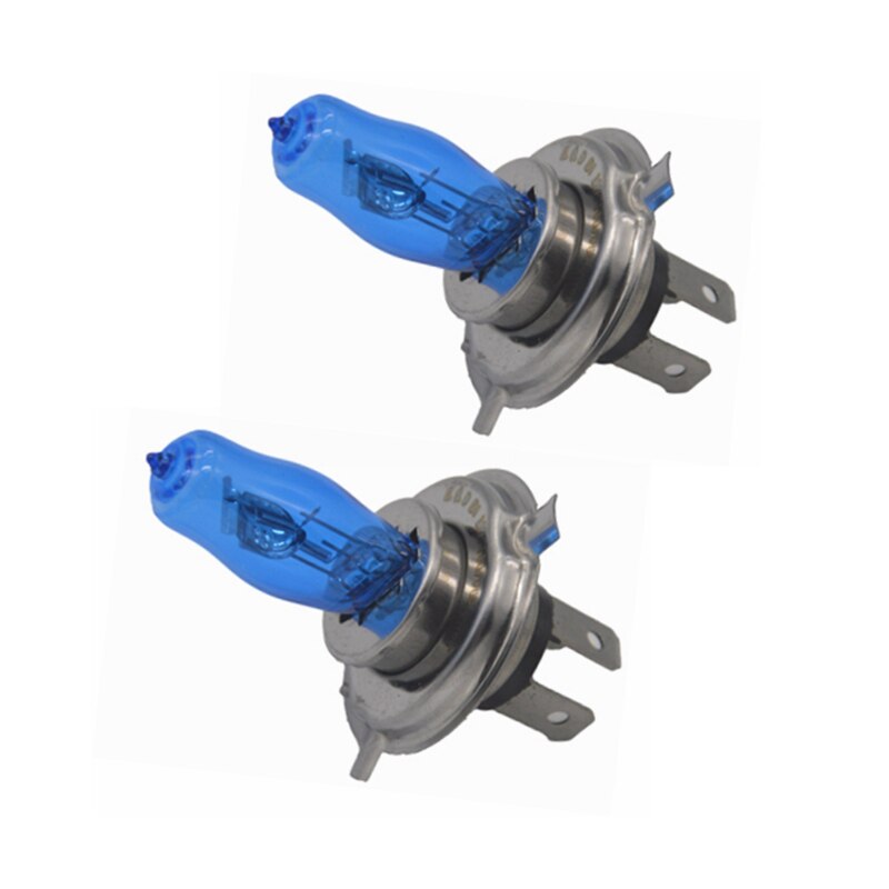 2 stk  h4 100w/90w 12v hod xenon hvit 6000k halogen bil hodelykt globes pærer lampe  h4 hod xenon lys
