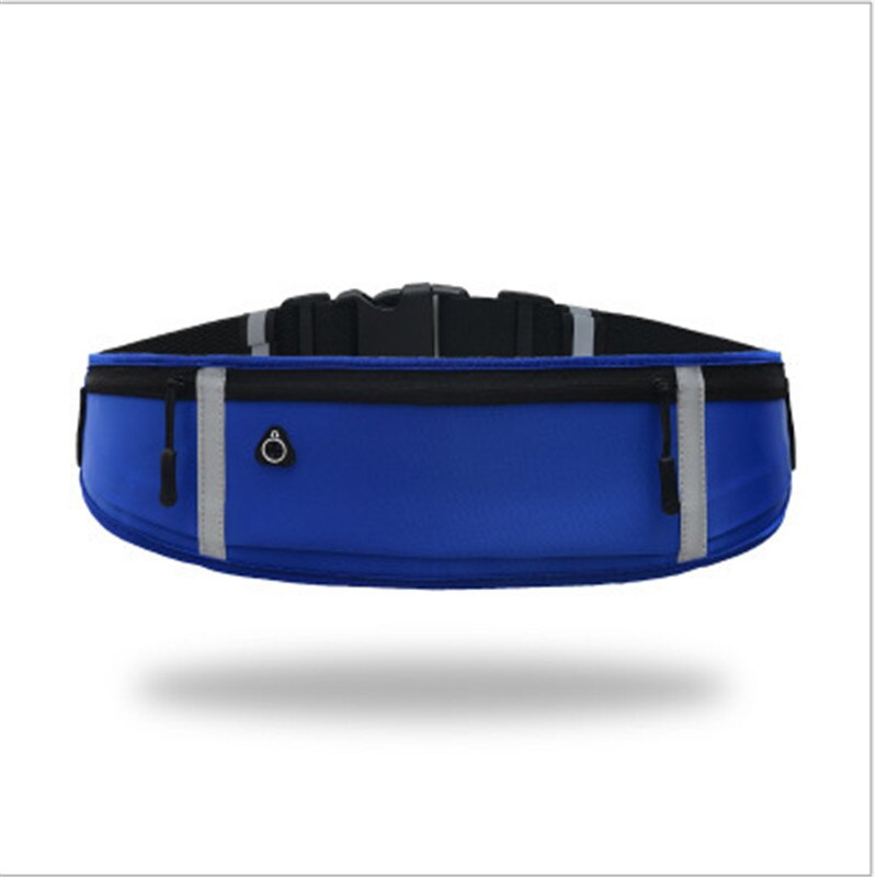 Riñonera ultradelgada de bolsillo para hombre y mujer, Unisex, impermeable, de licra, portátil, para deportes al aire libre, pequeña: Deep Blue