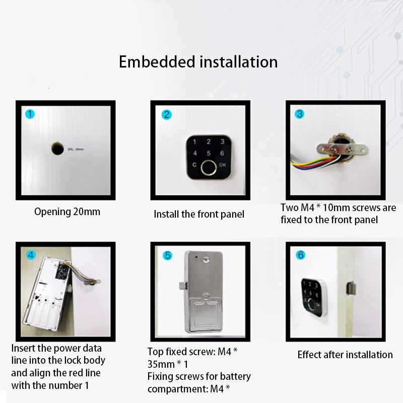 G16 Vingerafdruk Elektrische Kast Lade Lock Keypad Met Twee Installatie Methoden Voor Office Home Bank