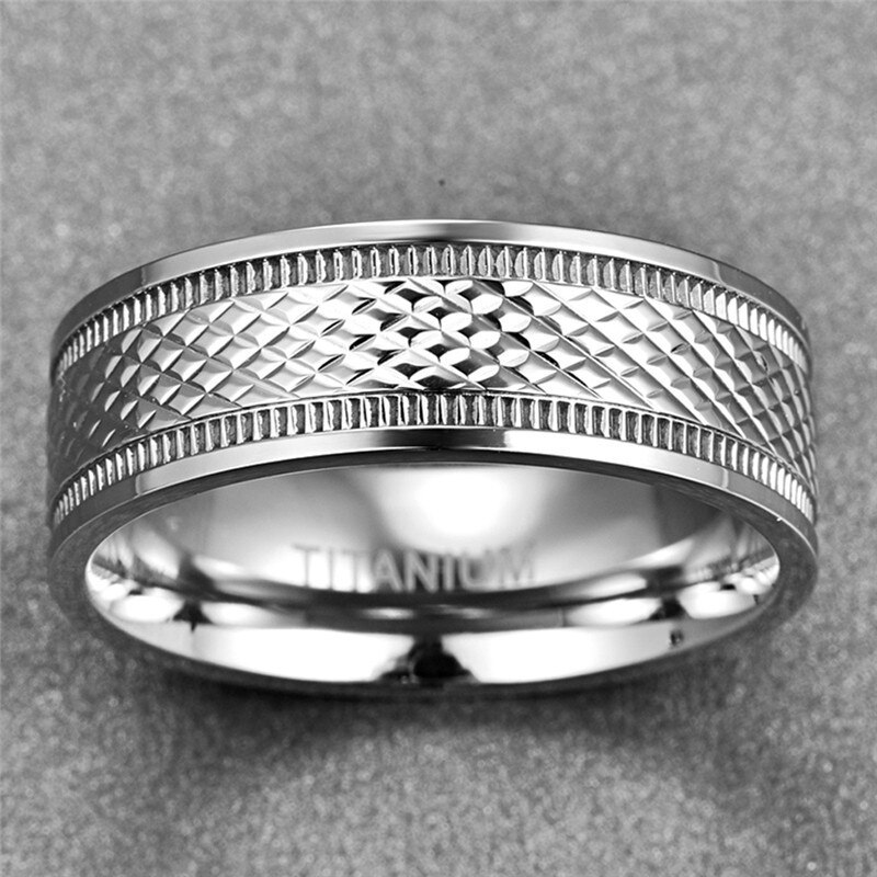 Anillos de acero inoxidable para hombre, anillos de acero de titanio con relieve geométrico cuadrado, joyería de boda para hombre de estilo Punk