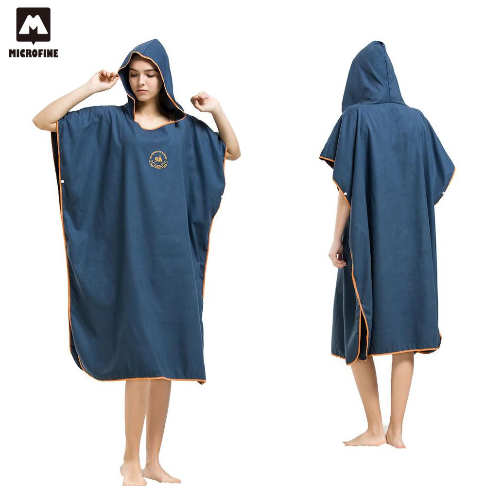 Ensfarget surfe poncho tykke menn og kvinner skift kjortel svømming en størrelse passer alle badekåper i mikrofiber