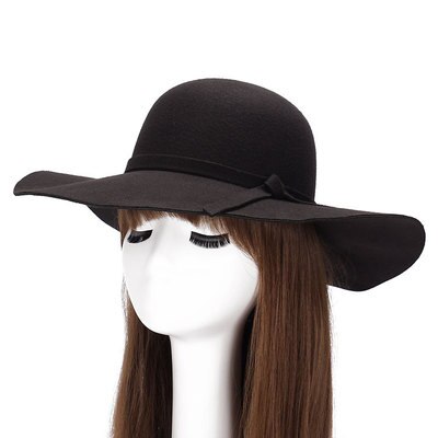 Sombrero de ala ancha para mujer, sunora fedora de bolos para adultos, retro, Chapeu, Sombrero, placa flexible de lana de imitación, gorila,: 2