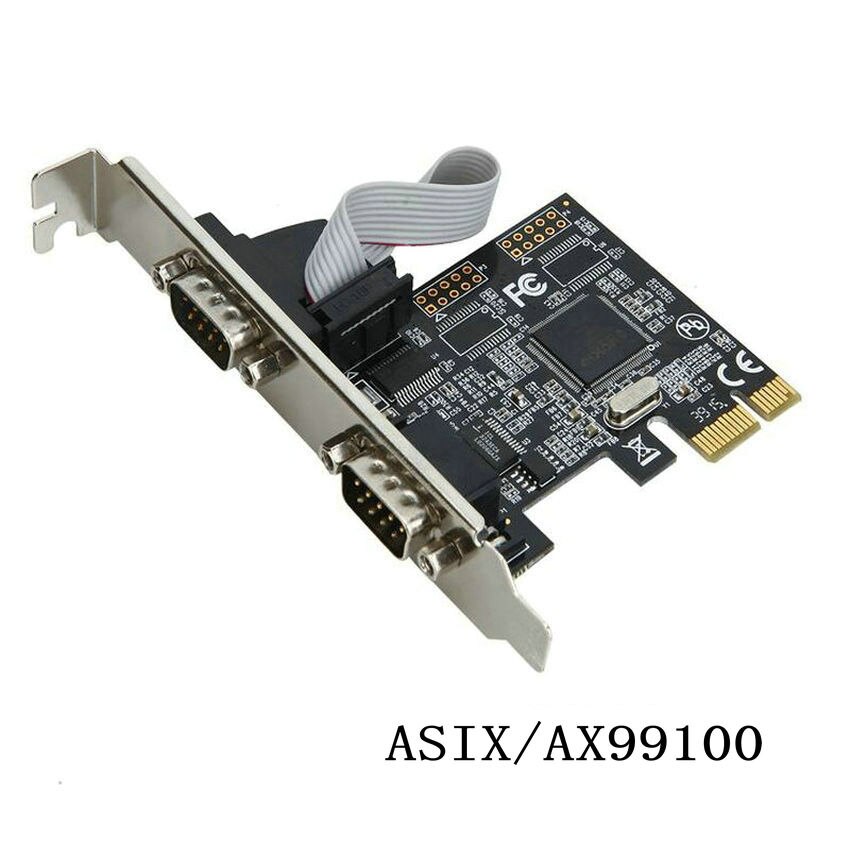 MOSCHIP 9900 PCIe 4 Ports Serial Add on Card Multi RS232 DB9 COM Expansion Riser Adapter Converter: 2S