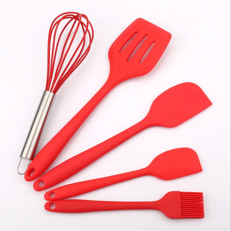 Juego de utensilios de cocina de silicona para pastelería, espátula antiadherente para hornear, pinceles, utensilios para cocina, 5 uds.