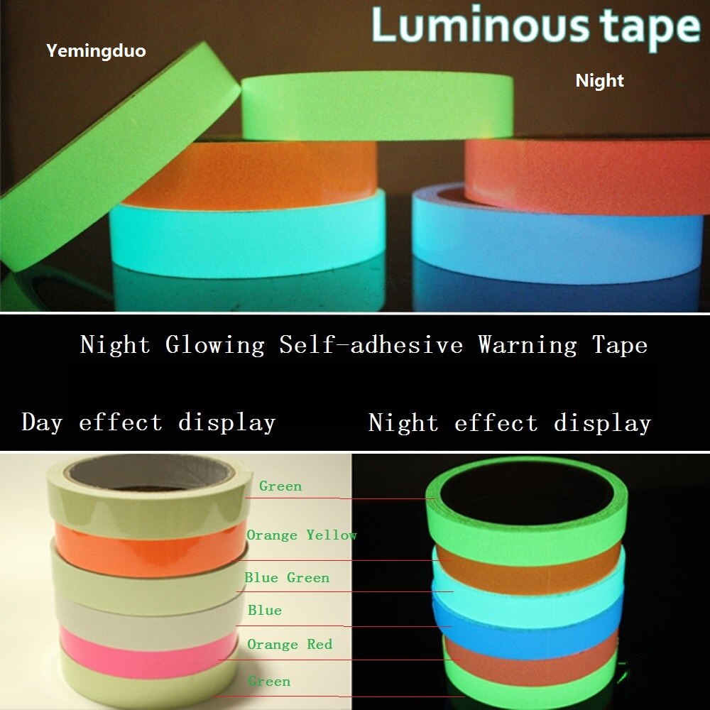 3 CM * 5 Mt Leucht klebeband Fluoreszierende Warnung Sicherheitsband Nacht Leuchtende Wandaufkleber