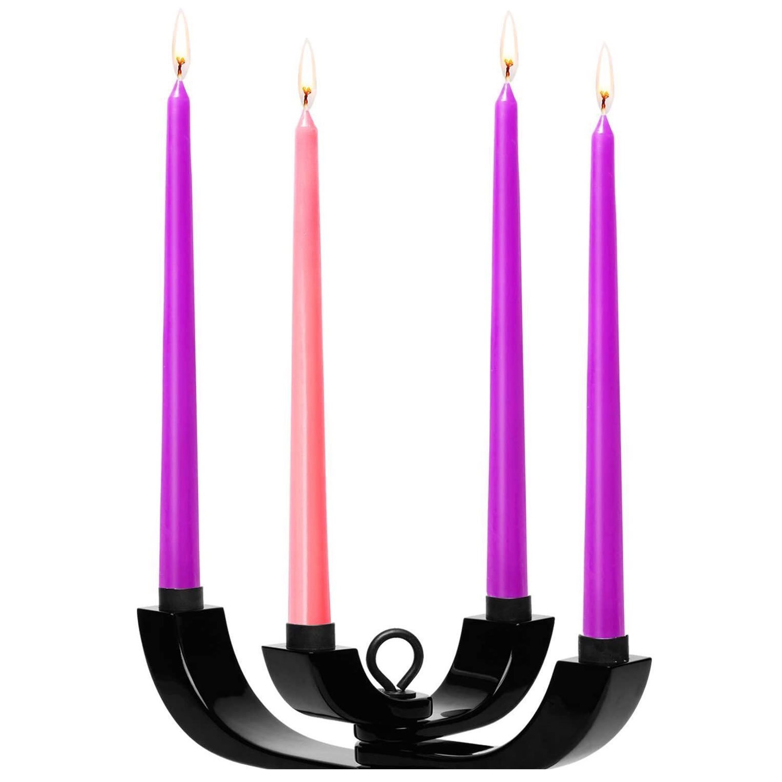 4PCS Christmas Advent Candles Night Light 3 Purple And 1 Pink Candles Decor For Birthdays Weddings Party Home