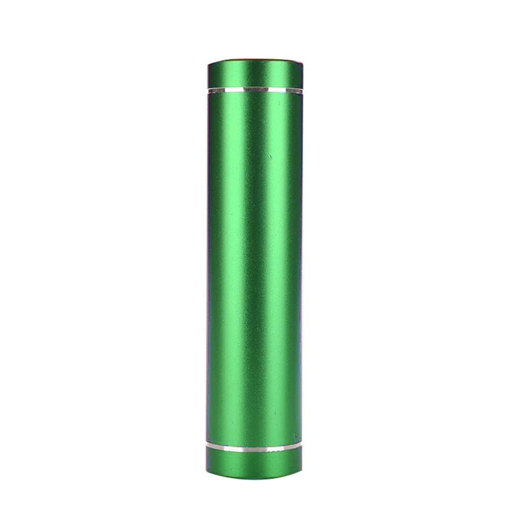 Mini Battery Bank Power Back Case Aluminum Cylindrical Cellphone 18650 Battery Backup Charger USB DIY Box Battery Storage Case: GREEN