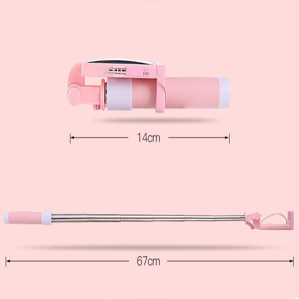 HobbyLane Wired Selfie Stick Met Spiegel voor iPhone 6 6S 5 5s Samsung Android Monopod Pau de Selfie Front /Back Camera Palo d15