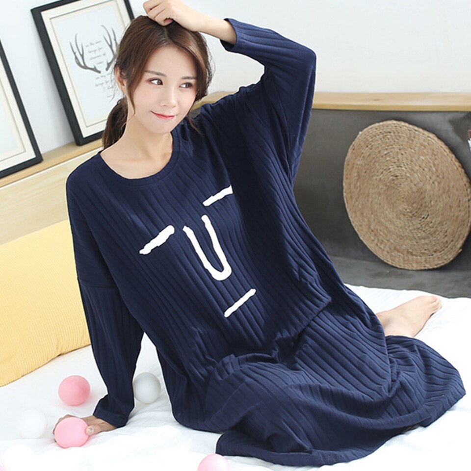 Ladies Petticoat Women'S Cotton One-Piece Nightdress Oversized Loose Pajamas Home Clothing Korean Leisure Skirt Female Sleepwear