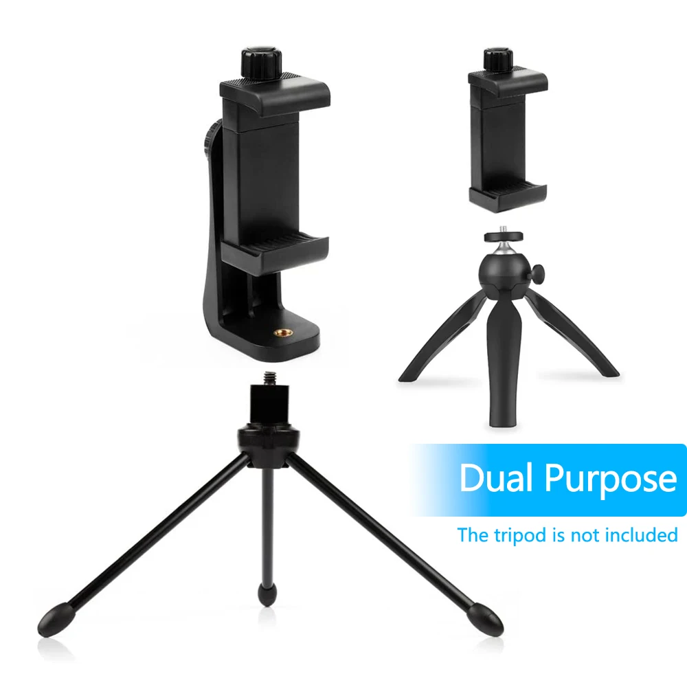 Suporte para smartphone vertical horizontal tripé adaptador de montagem suporte giratório clipe ajustável para iphone android telefone celular
