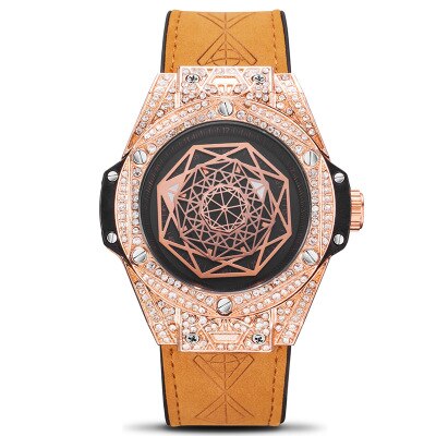 Kimsdun Luxe Diamant Horloge Voor Mannen Hip Hop Iced Out Horloge Mannen Quartz Horloges Rvs Dial Leather Horloge man