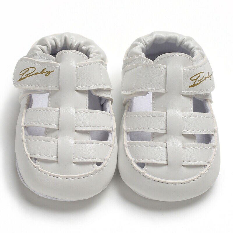 Baby Zomer Schoenen Baby Pasgeboren Baby Kids Anti-slip Zool Crib Schoenen Zachte Ademende Babyschoenen 0- 18 M: WHITE / 0-6 months