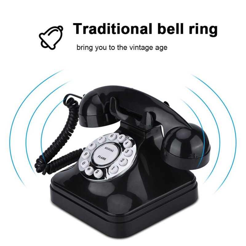 Vintage Telephone Multi Function Plastic Home Telephone Retro Antique Phone Wired Landline Phone Office Home Telephone Desk Deco