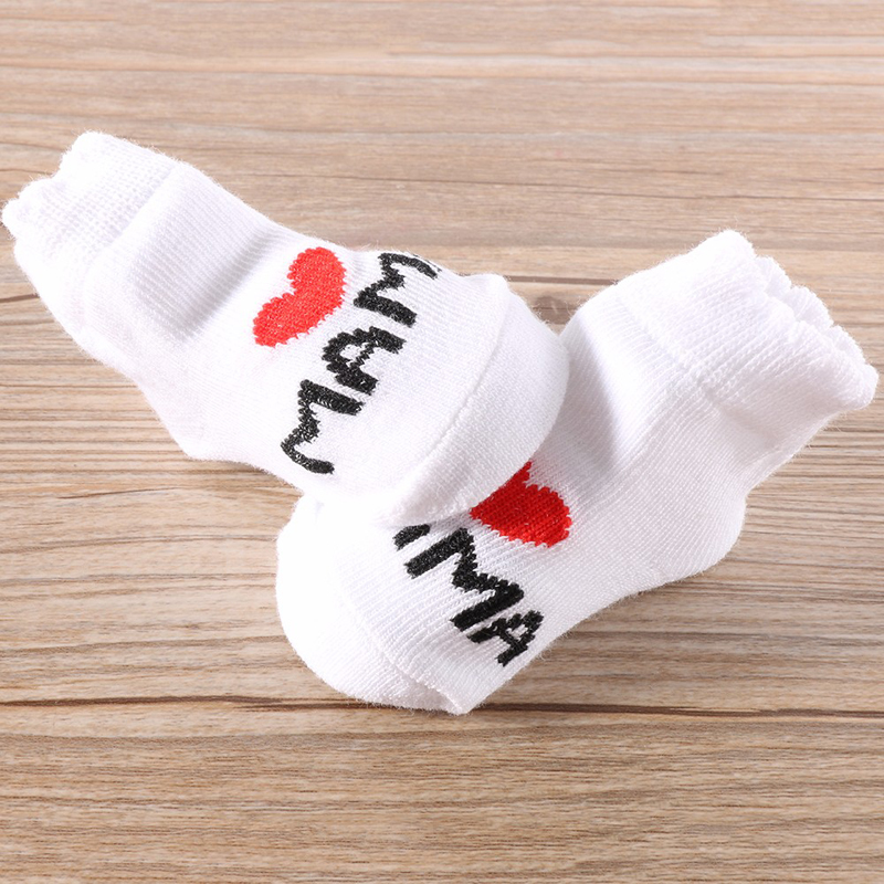 Beautiful Baby Newborn Infant Girls Kids Stripe Cotton Lovely Princess Socks Love Mama/Papa