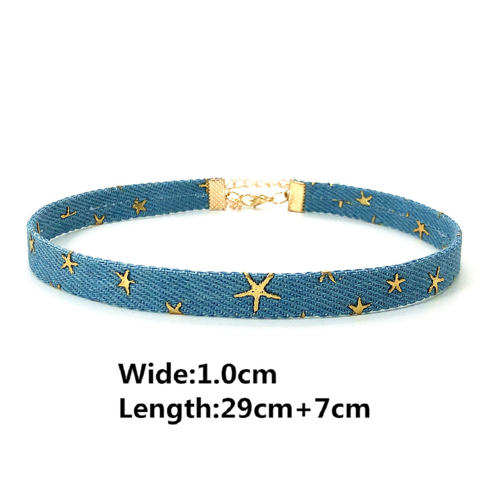 Collar étnico gótico de mezclilla para mujer, Gargantilla Bohemia Vintage, Estrella Negra, accesorios de cadena para el cuello, joyería para mujer,: Color acero