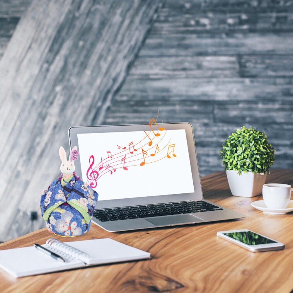 1pc Japanese Kimono Rabbit Box Rotating Box Adornment for Home