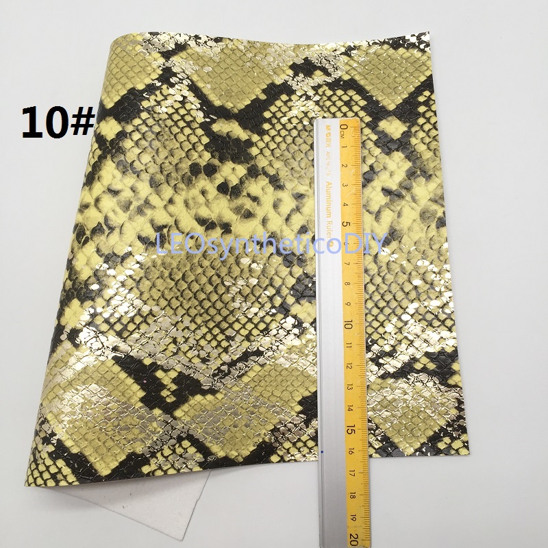 Tela metálica de piel sintética de serpiente, hojas de cuero sintético, para hacer lazos, R2033A, 21x29cm, 1 unidad