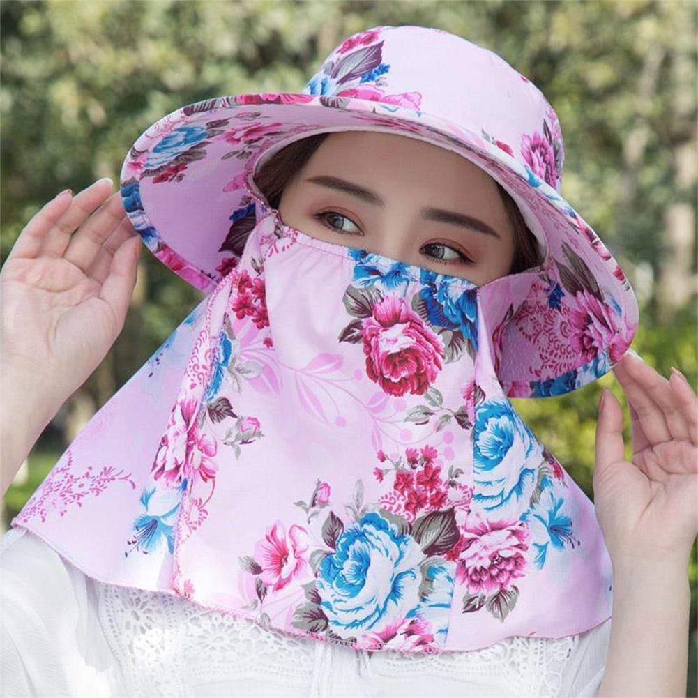 Chapeau de soleil pour femmes, Anti-UV, Protection du visage et du cou, dôme, grand bord, respirant, casquette pour le thé: pink