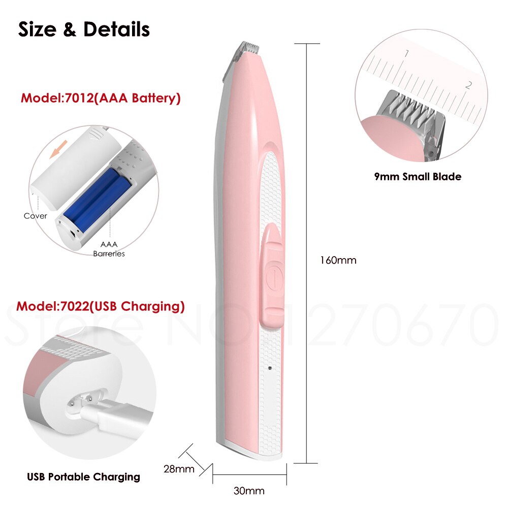 Dog Clippers Cordless Silent Cat Foot Hair Trimmer Small Animal Shaver Electric Pet Clipper Grooming Hair Cutter