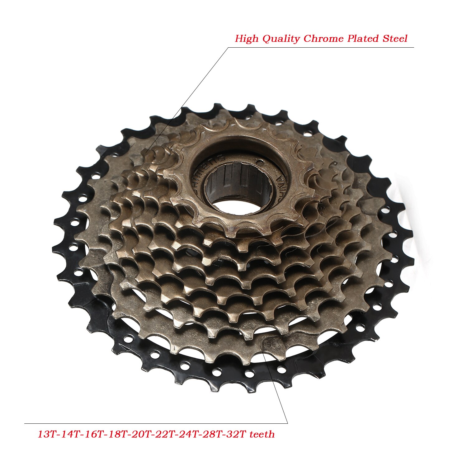 Fiets Freewheel 9 Speed 13-32T Vrijloop Gear Vliegwiel Fietsonderdelen Schroefdraad Stalen Vervangende Onderdelen