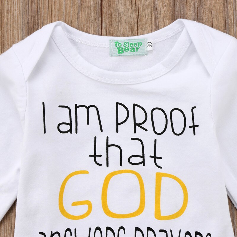FOCUSNORM Infant Baby Boys Girls Bodysuit Pring Print Letter Long Sleeve Bodysuit Jumpsuit Cotton Outfits Clothes