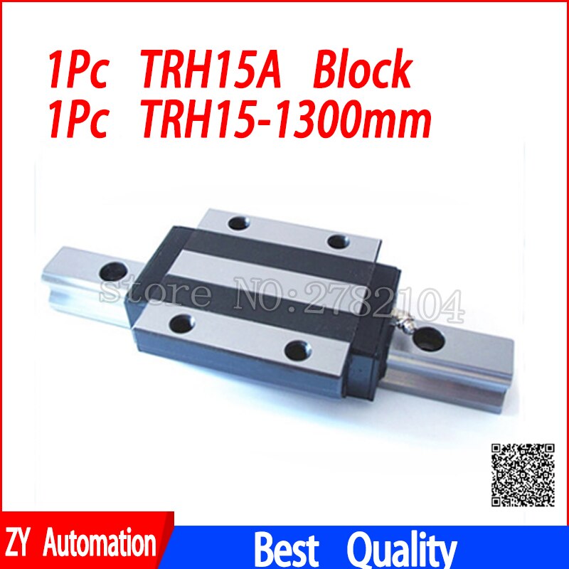 linear guide rail TRH15 1300mm long with 1pc linear block carriage TRH15B or TRH15A CNC parts