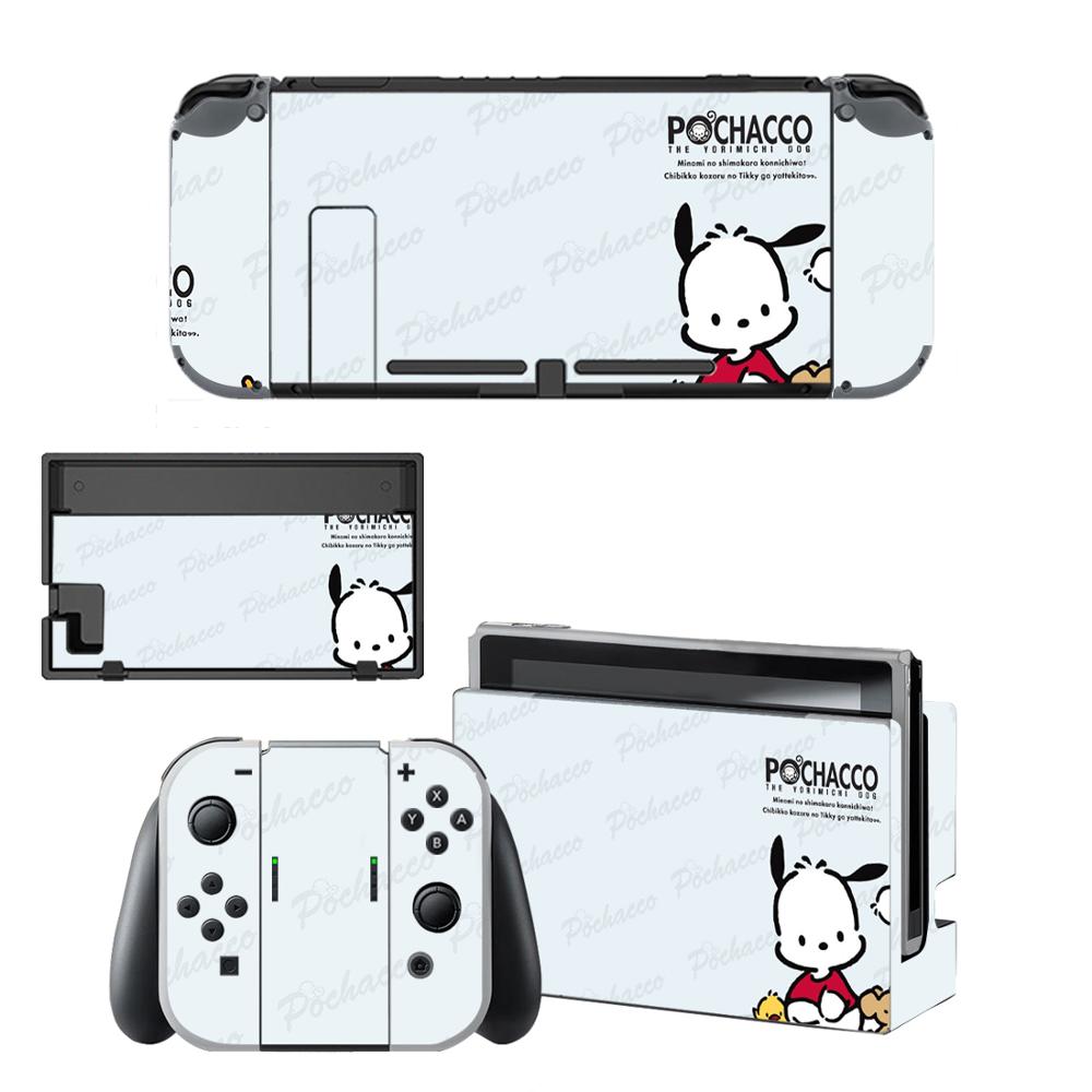 Pochacco-pegatinas de piel para Nintendo Switch, pegatinas de vinilo para consola Nintendo Switch y controlador Joy-Con