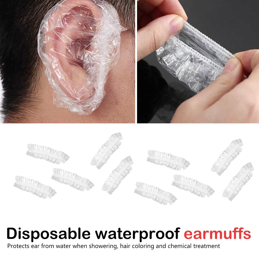 100 stk / taske engangs ørebetræk farvning af hår bad bruser ørebeskytter dæksel hætter spa svømning