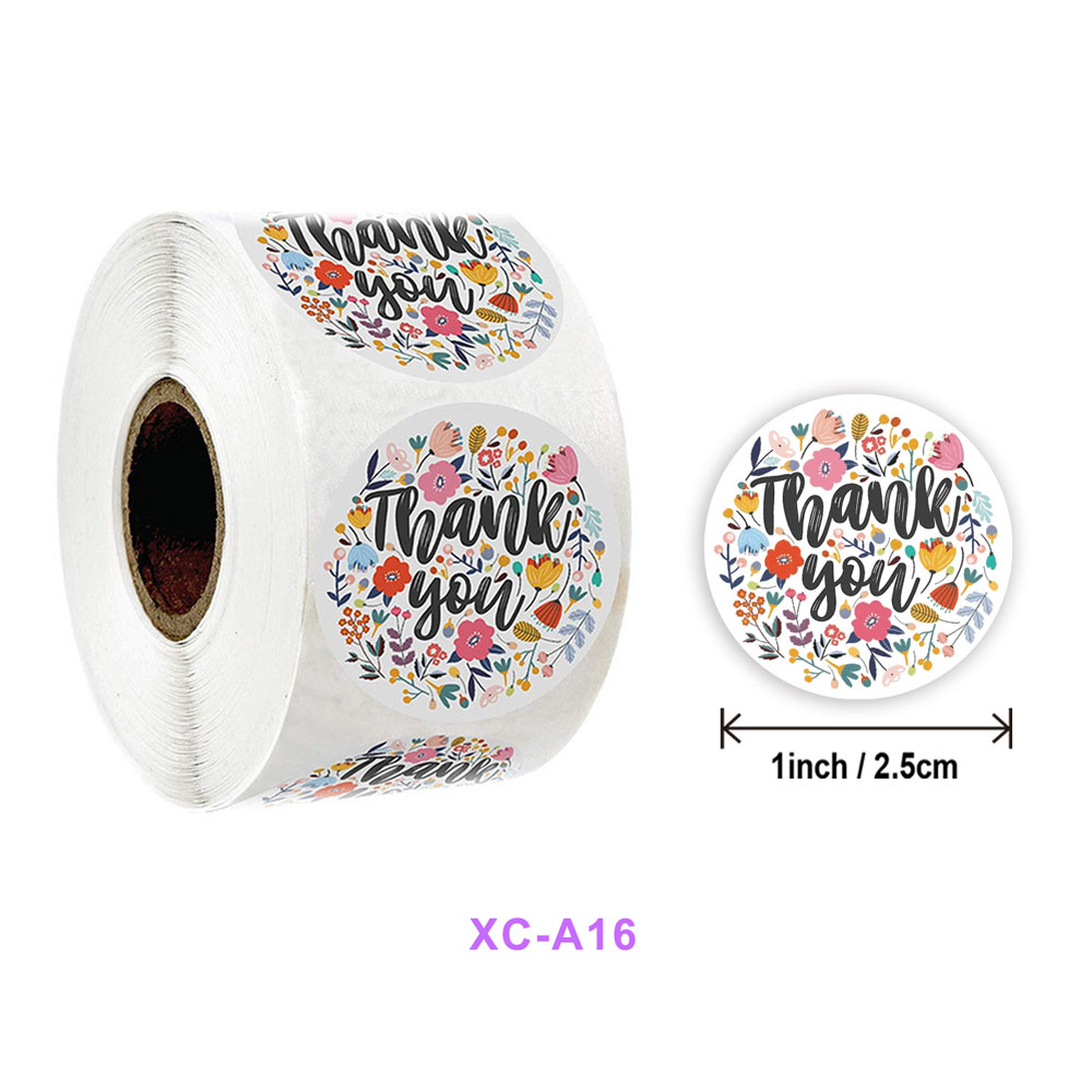 500pcs Order Sealing Sticker Labels With Thank You Love For Hand Make Business Take Out Food Xmas Year Decoration: Brown