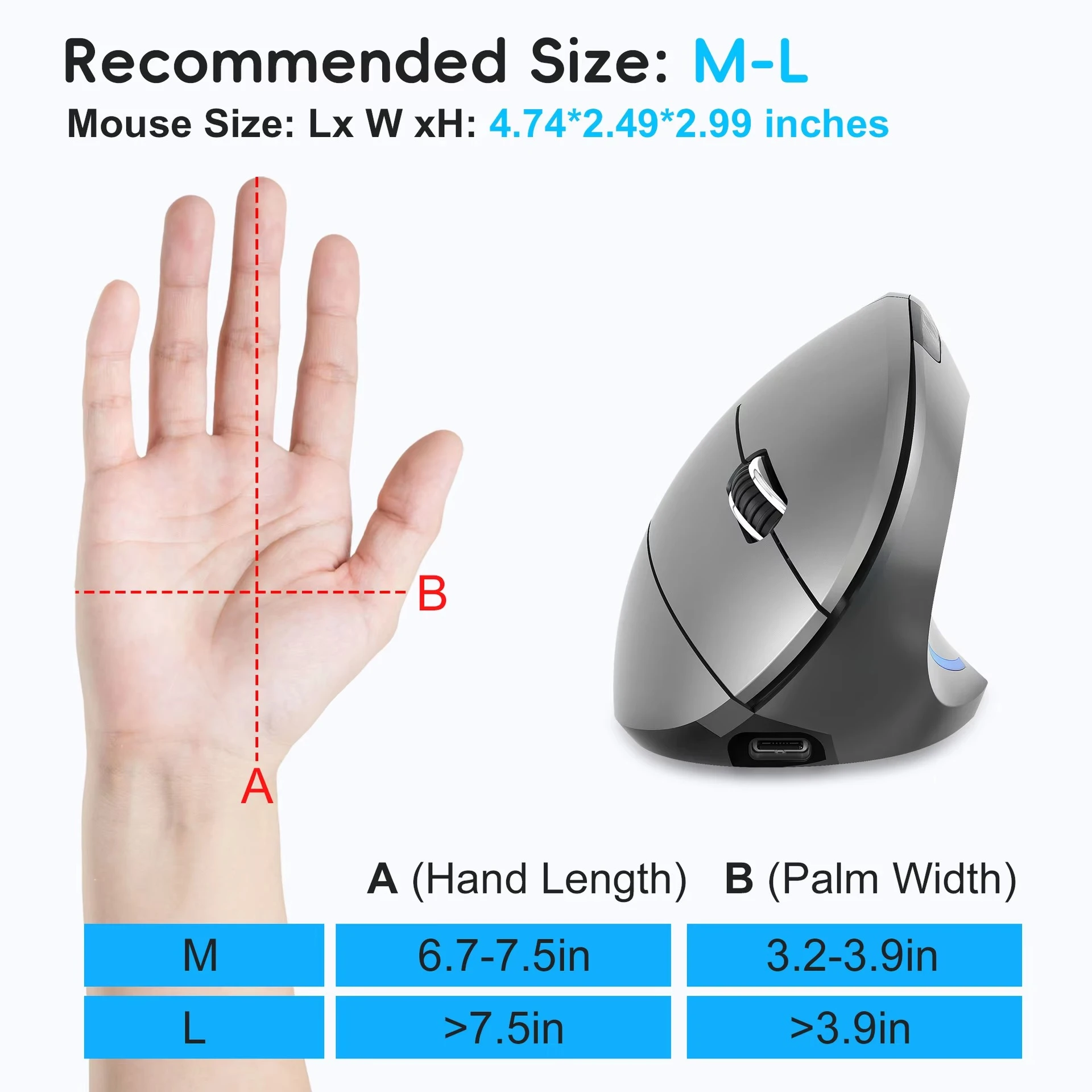 Novo 2.4g sem fio vertical ergonômico mouse para jogos sem fio recarregável gamer mause kit mouse óptico computador portátil desktop